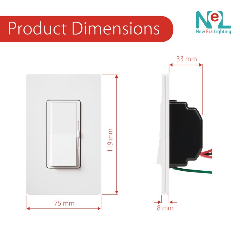 LED Decora Rocker Dimmer, Single & 3-Way Switch, CFL 600W / LED 150W gallery