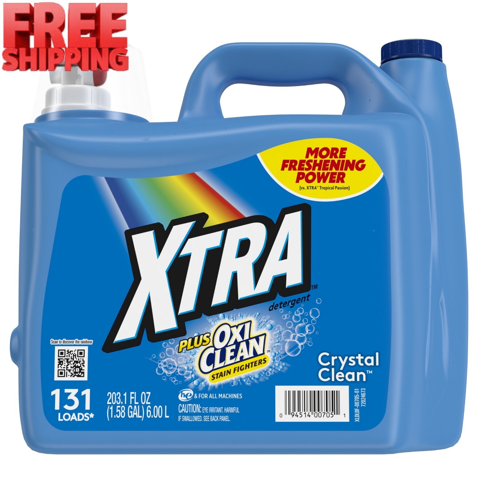 Xtra Plus OxiClean, 131 Loads Liquid Laundry Detergent, 203.1 fl oz gallery