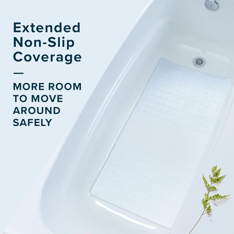 SlipX Solutions Extra Long Rubber Safety Bath Mat 18x36 Inch 220 Suction Cup gallery