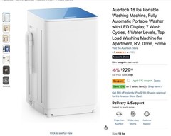 Auertech 18 lbs Portable Washing Machine, Fully Automatic Portable Washer