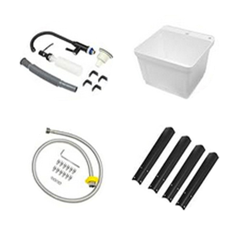 Freestanding Plastic Utility Sink Laundry Tub Laundry Sink with Faucet Black gallery