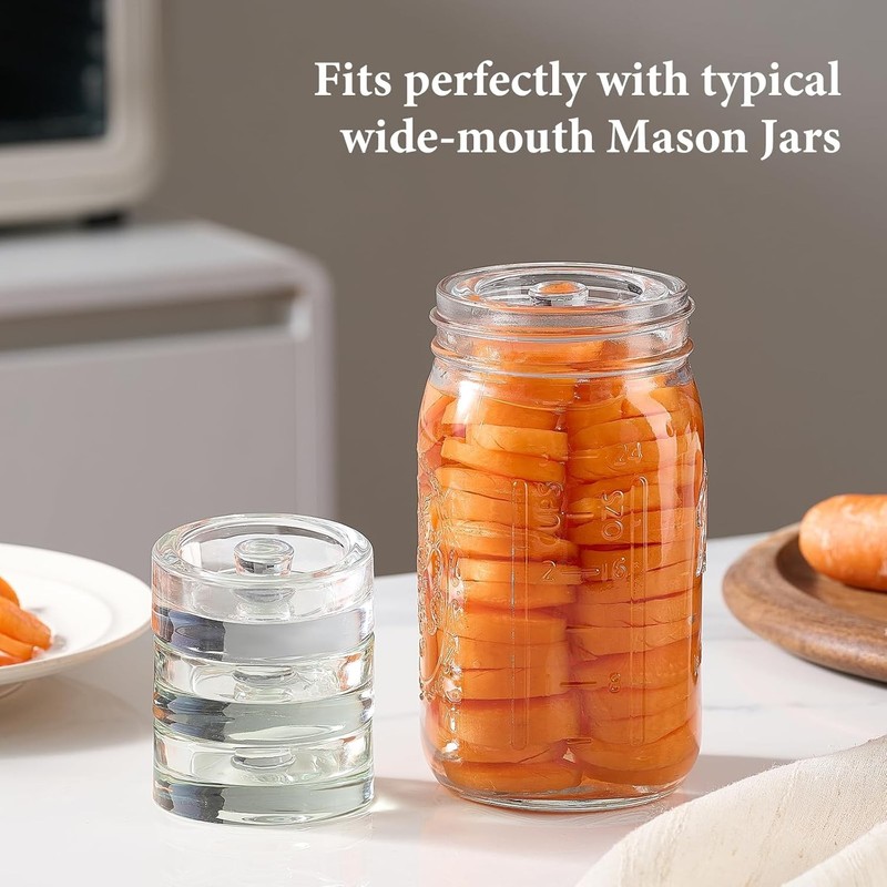 4 Pack of Fermentation Glass Weights with Easy Grip Handle for Great Wide Mouth gallery