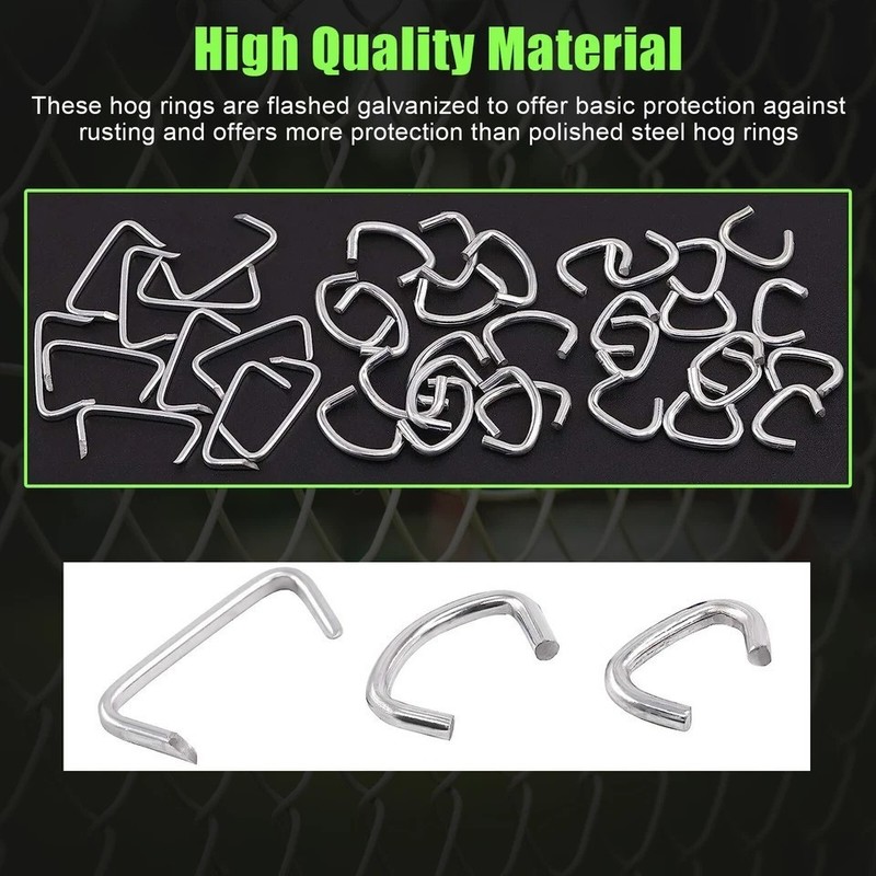 241pcs Hog Ring Pliers Kit Galvanized Steel Rings for Fence/Pet Cage Assembly US gallery