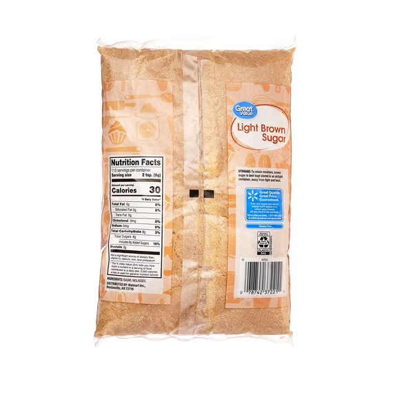 (4 pack) Great Value Light Brown Sugar, 32 oz, Free Shipping... gallery