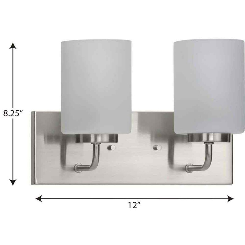 Progress Lighting Merry 2-Light Brushed Nickel Etched Glass Wall Light gallery