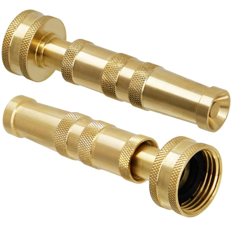 Triumpeek Solid Brass Hose Nozzle, 2 Pack 4 Heavy Duty Brass Garden Hose Noz... gallery