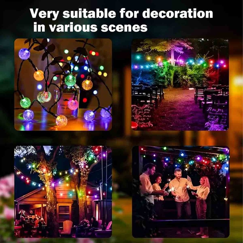 Solar String Lights Outdoor Waterproof, 50 LED 23 FT, Solar Powered Patio Lights gallery