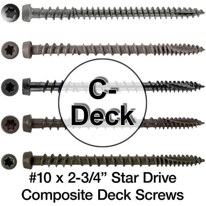 #10 x 2-3/4" Colored Composite Decking Wood Screw gallery