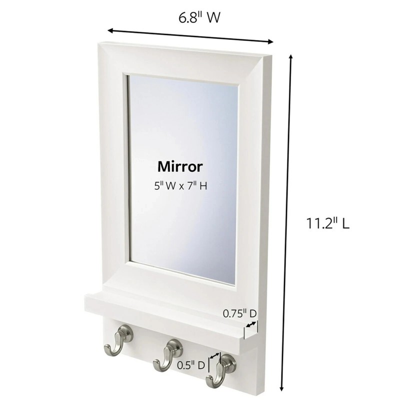 Command Mirror Organizer with 3 Key Hooks and Small Ledge Holds up to 2 lb gallery