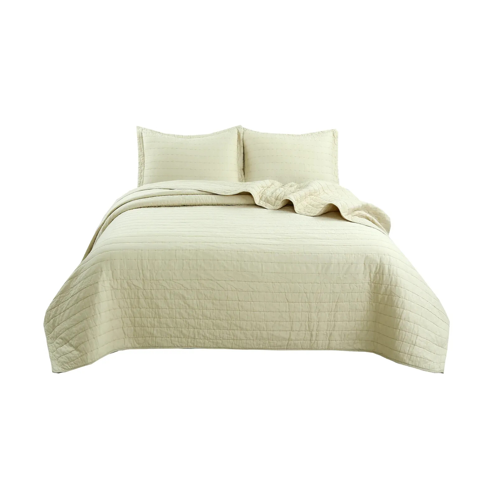 3-PCS 100% Cotton Oversized Bedspread Set Coverlet Quilt Set Stitching gallery