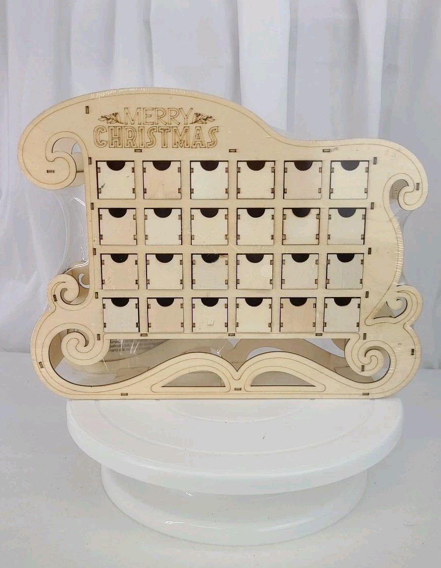 Advent Wooden Calendar DIY Countdown To Christmas New In Sealed Package gallery