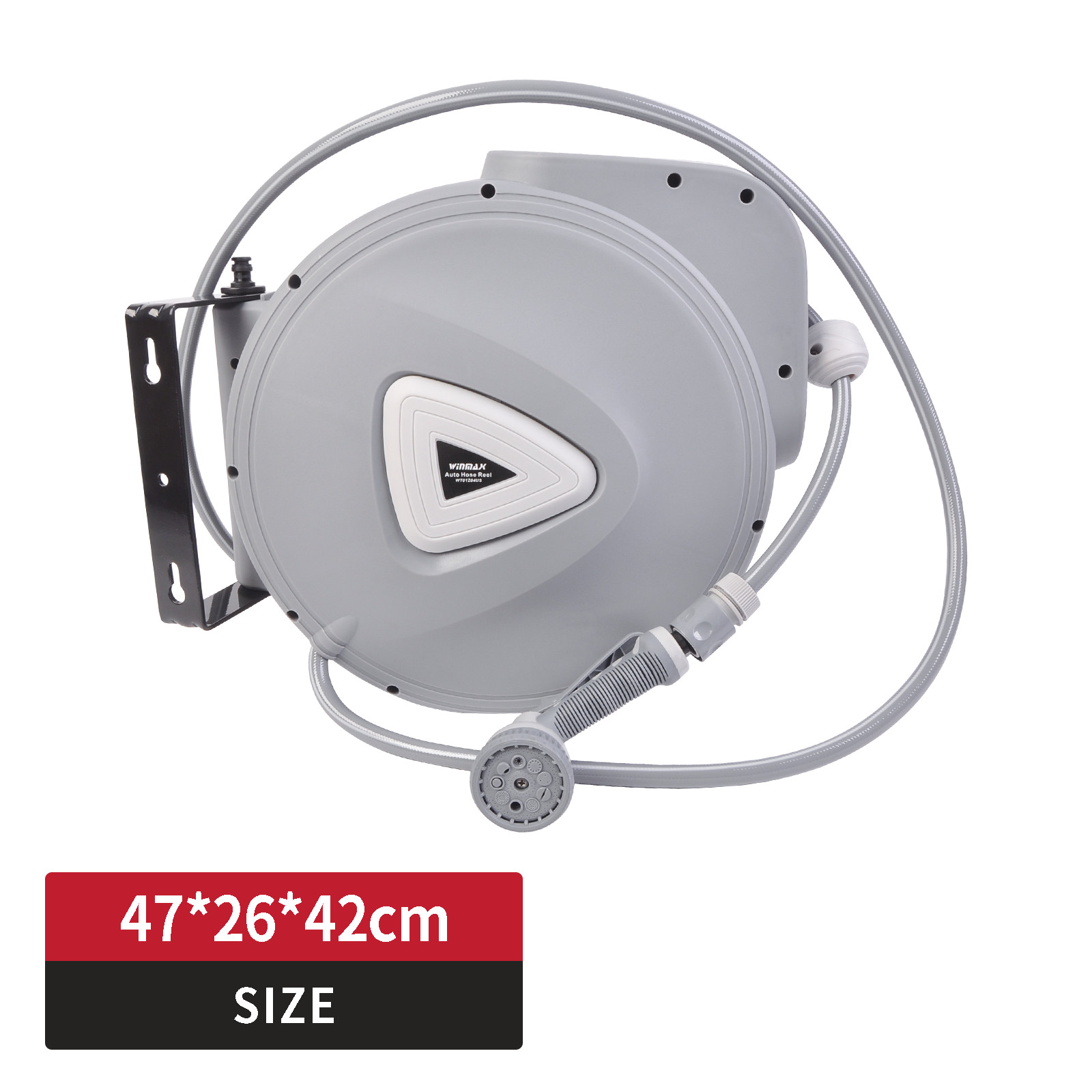 Automatic Retractable Garden Water Hose Reel Wall Mount w/100ft x 1/2" Hose Lead gallery