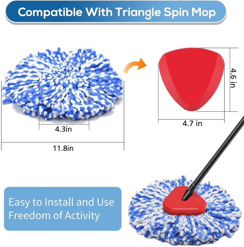 4 Pack Rinseclean Spin Mop Replacement Head Spin Mop Refills Compatible with O C gallery