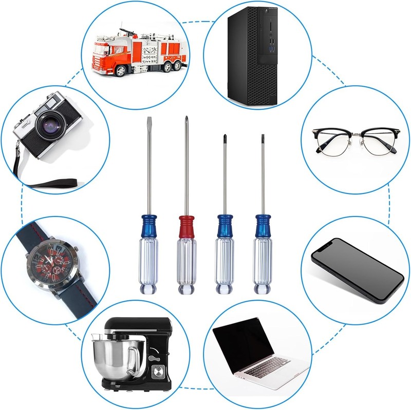 4pc Small Screwdriver Set Phillips & Flat Head - Tool for Toys & Electronics gallery