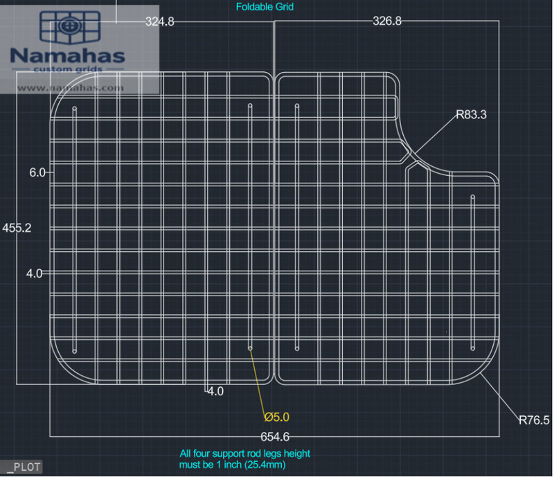 Sink foldable grid compatible with Franke GN28-36S custom made for GNX110-28 gallery