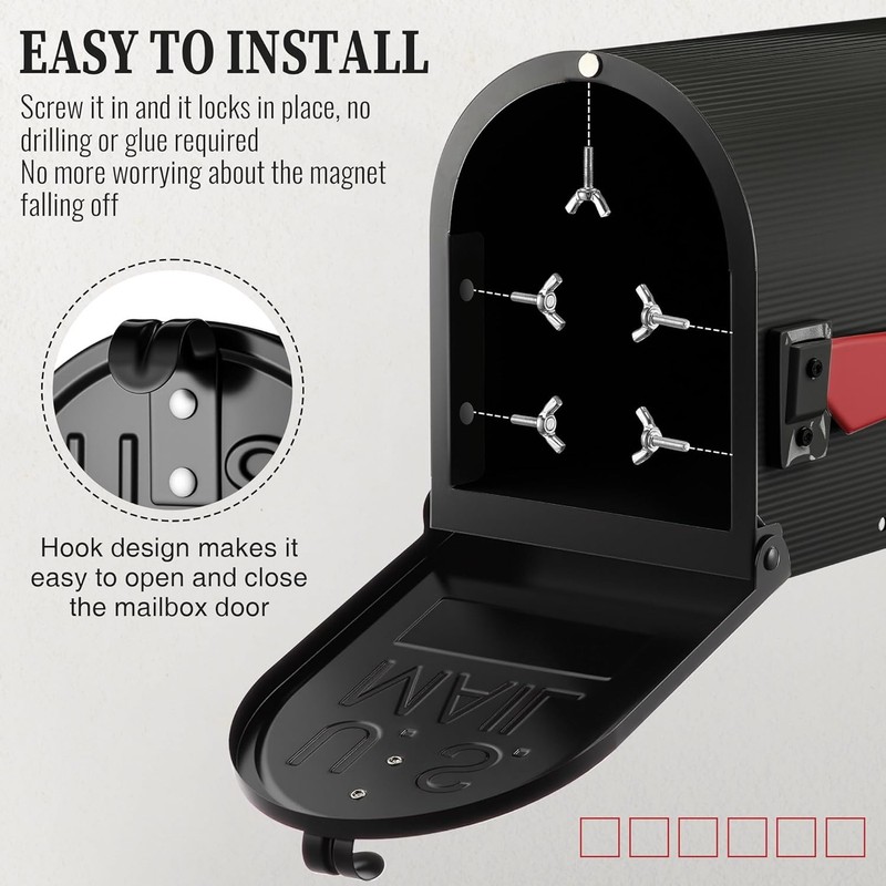 Mailbox Door Replacement Kit for Standard Brick Mailbox - 6.25" x 8" Black gallery