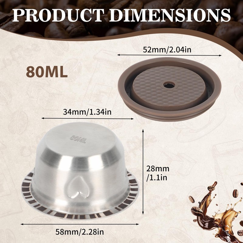 Sendoger Heart Design 80Ml/2.7Oz Double Espresso Size - Stainless Steel gallery