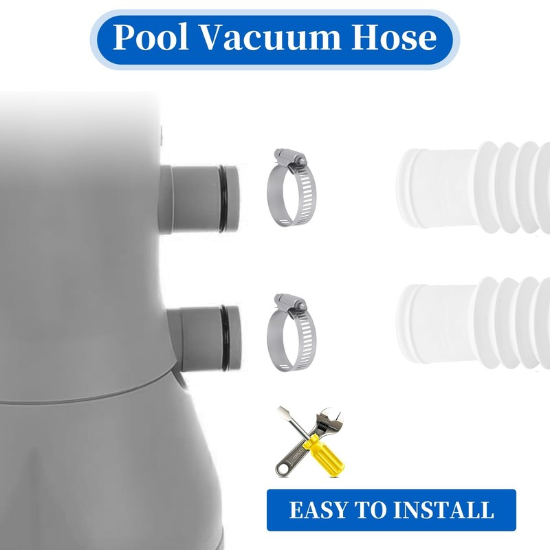 Swimming Pool Replacement Hose, Stretchable 59 inches x 1.25 inches, White gallery