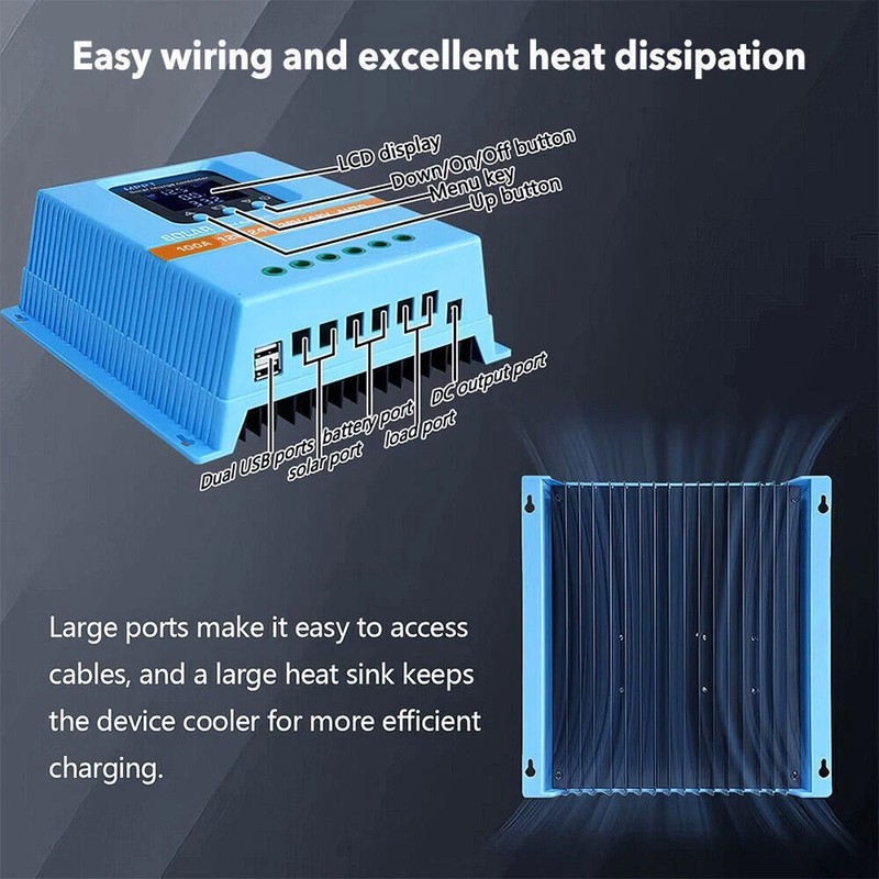 4800W 100A MPPT Solar Charge Controller 12V/24V/36V/48V Battery PV Regulator US gallery