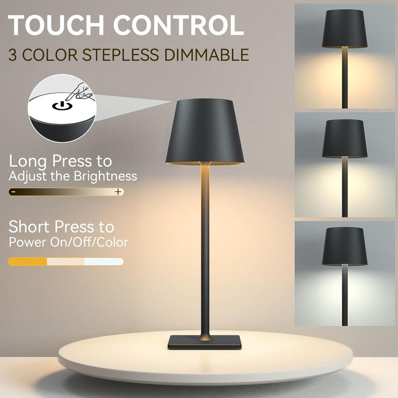 4 Pack Rechargeable Cordless Led Table Lamps,Cordless Lamp with 6000Mah Battery gallery
