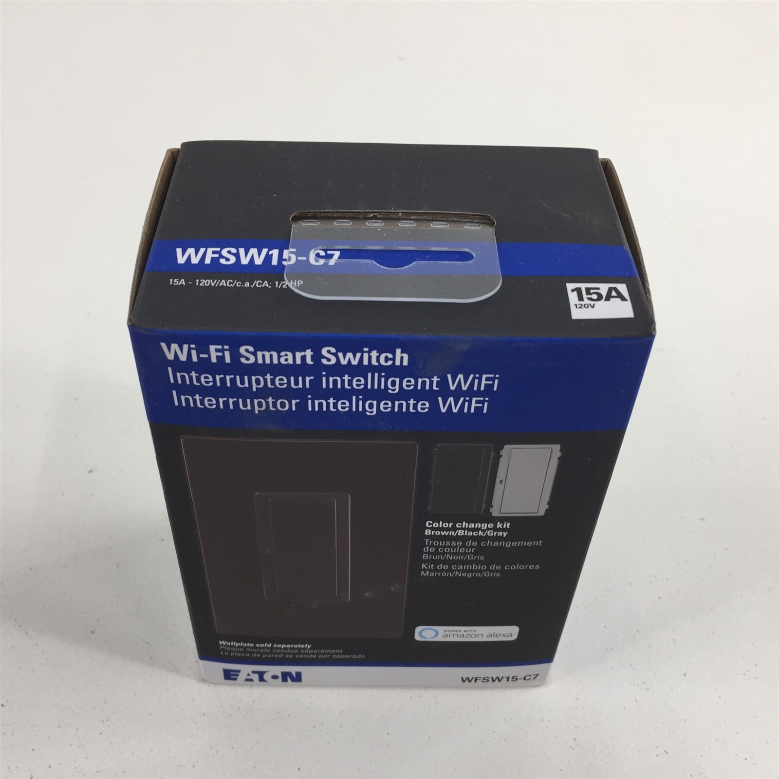 Eaton WFSW15-C7 Wi-Fi Smart Switch Brown Black Gray WFSW15-C7-SP-L Single/3 Way gallery