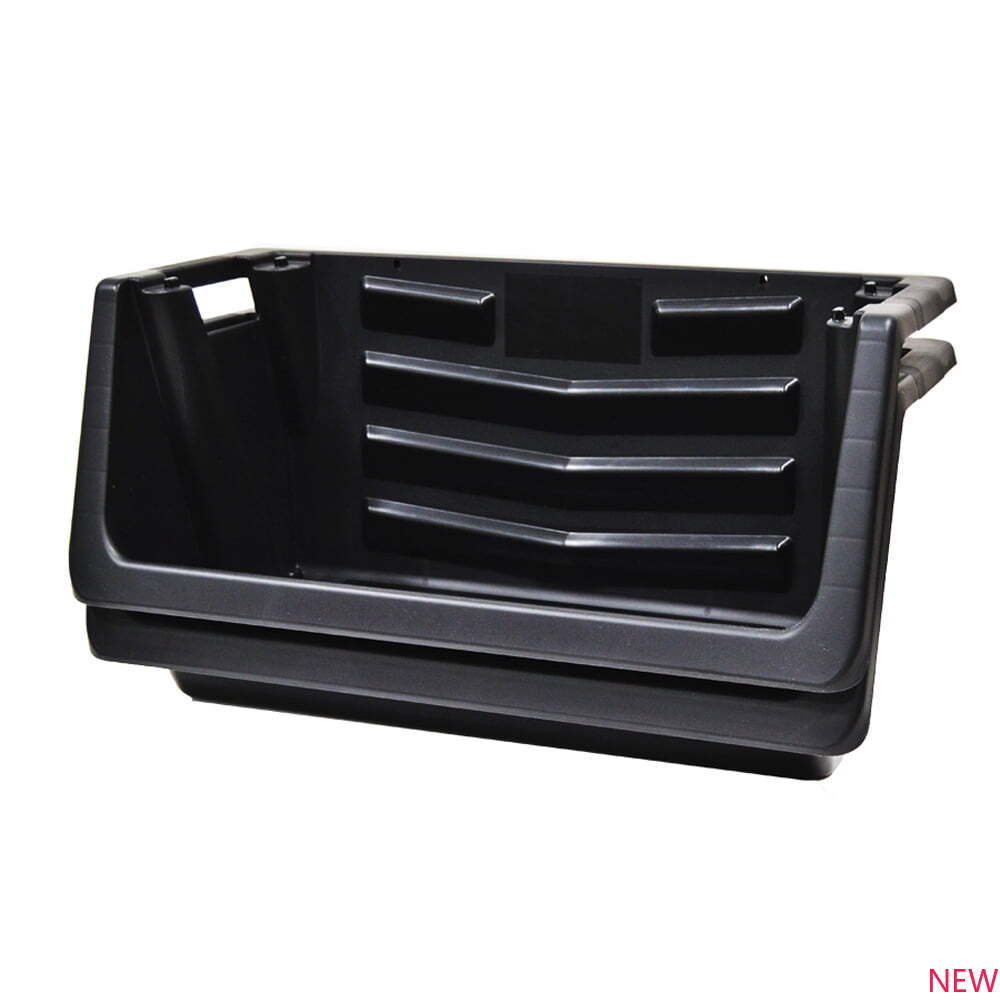 Heavy Duty Nesting Plastic Stack Bin, Black！ gallery