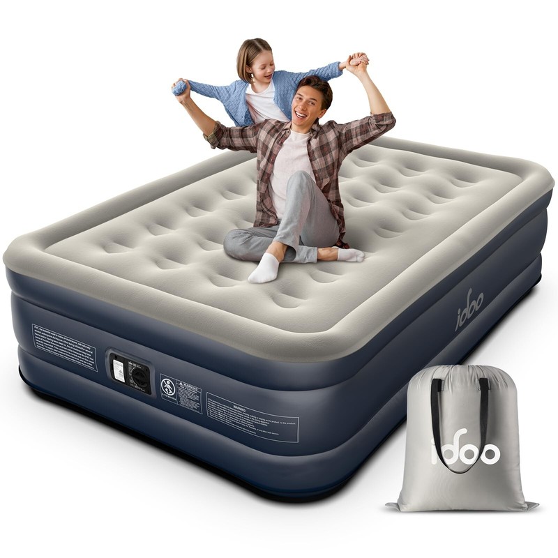 18" Elevated Airbed Premium Full Size Air Mattress with Built-in Pump Camping gallery
