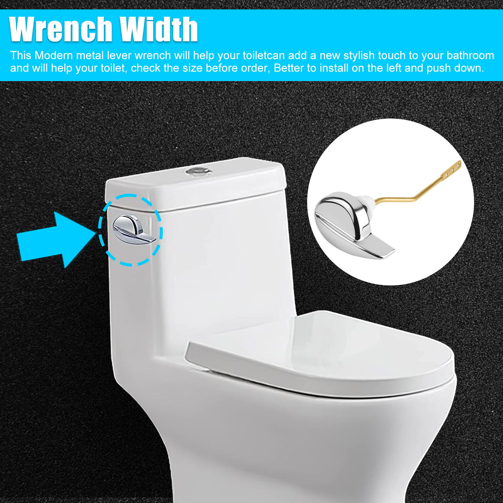 Easy Use Side Mount Toilet Flush Lever Handle Angle Fitting for TOTO Kohler Tank gallery