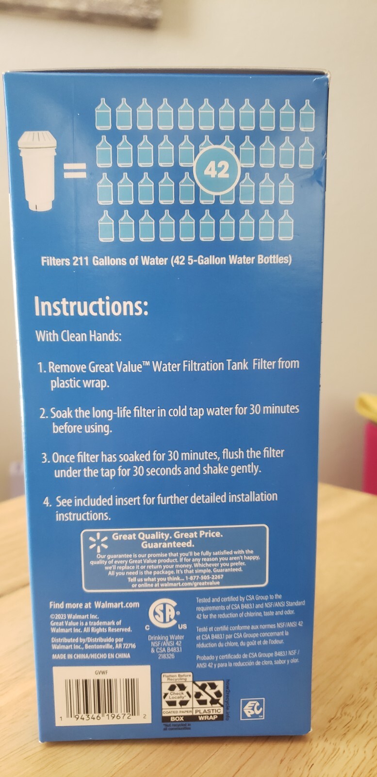 GREAT VALUE Replacement Water Filter Tank Filer 6 Months gallery