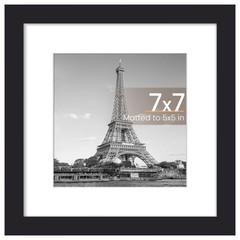 upsimples 7×7 Picture Frame, Display Pictures 5×5 with Mat or 7×7 Without, Wa…