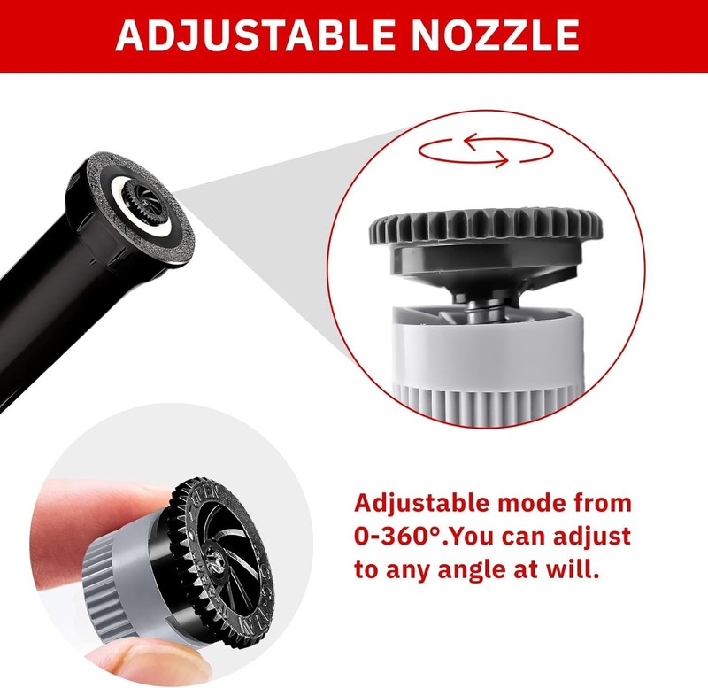Adjustable 360° Spray Nozzle Replacement - 12 Pack for Efficient Lawn Irrigation gallery
