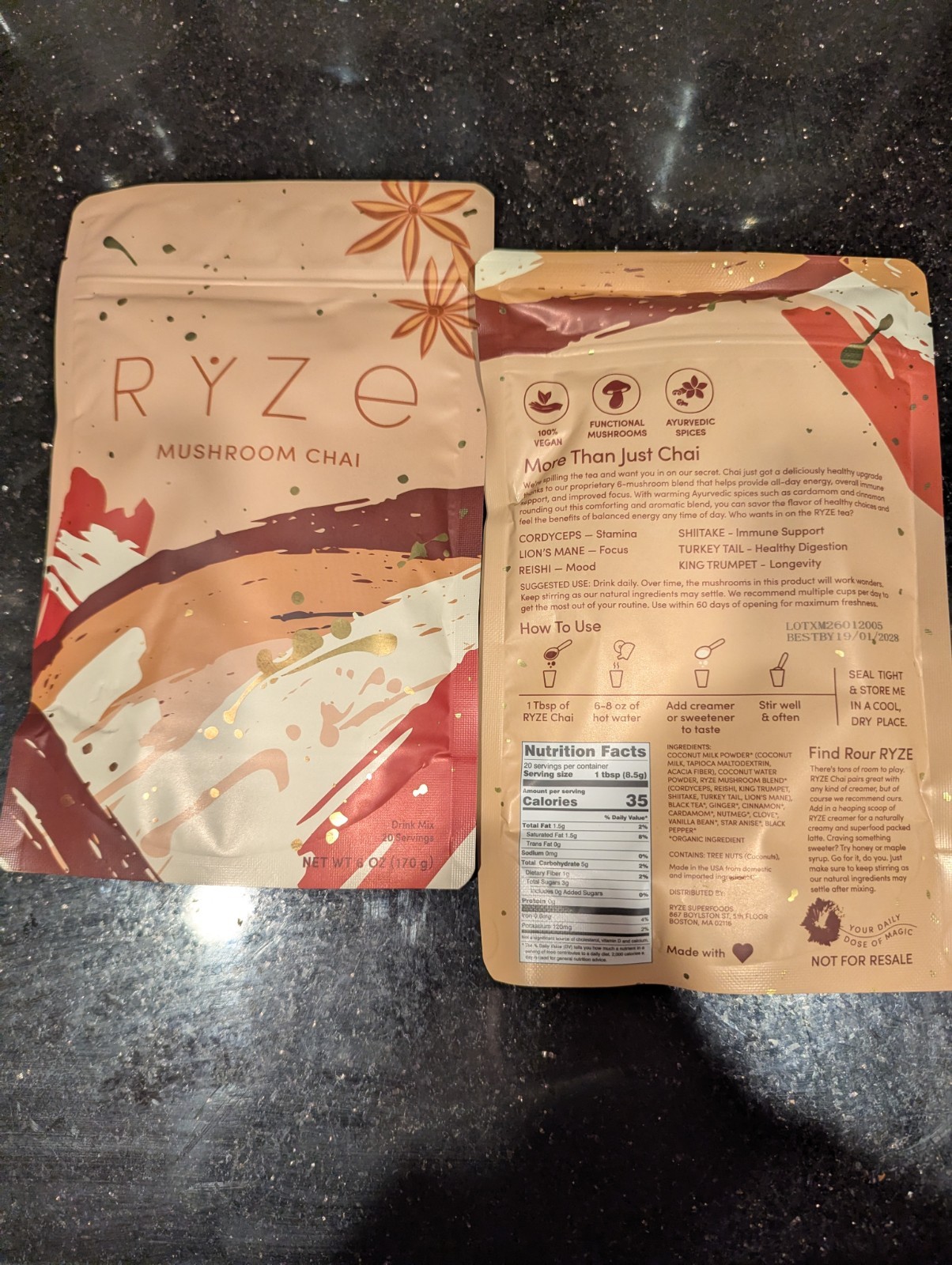 (2) RŸZE Mushroom Chai With 6 Adaptogenic Mushrooms Beverage Powder gallery