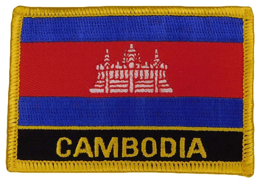 (2 PACK) Cambodia Rectangular Country Embroidered Iron On Patch FPR-044 gallery