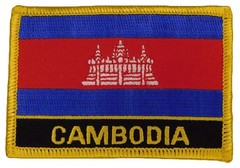 (2 PACK) Cambodia Rectangular Country Embroidered Iron On Patch FPR-044