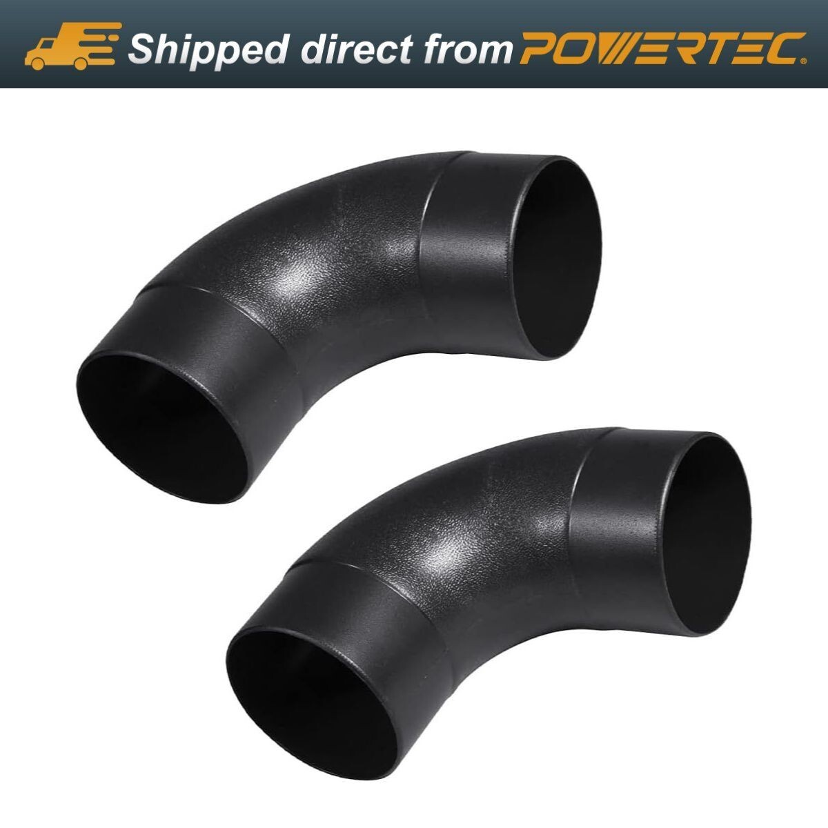 POWERTEC 70105-P2 4 In. 90 Degree Elbow - ABS Plastic Right Angle, 2PK gallery