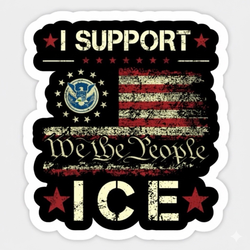 I Support ICE 4” Sticker, Homeland Security Decal, Pro ICE, Pro Trump Sticker gallery