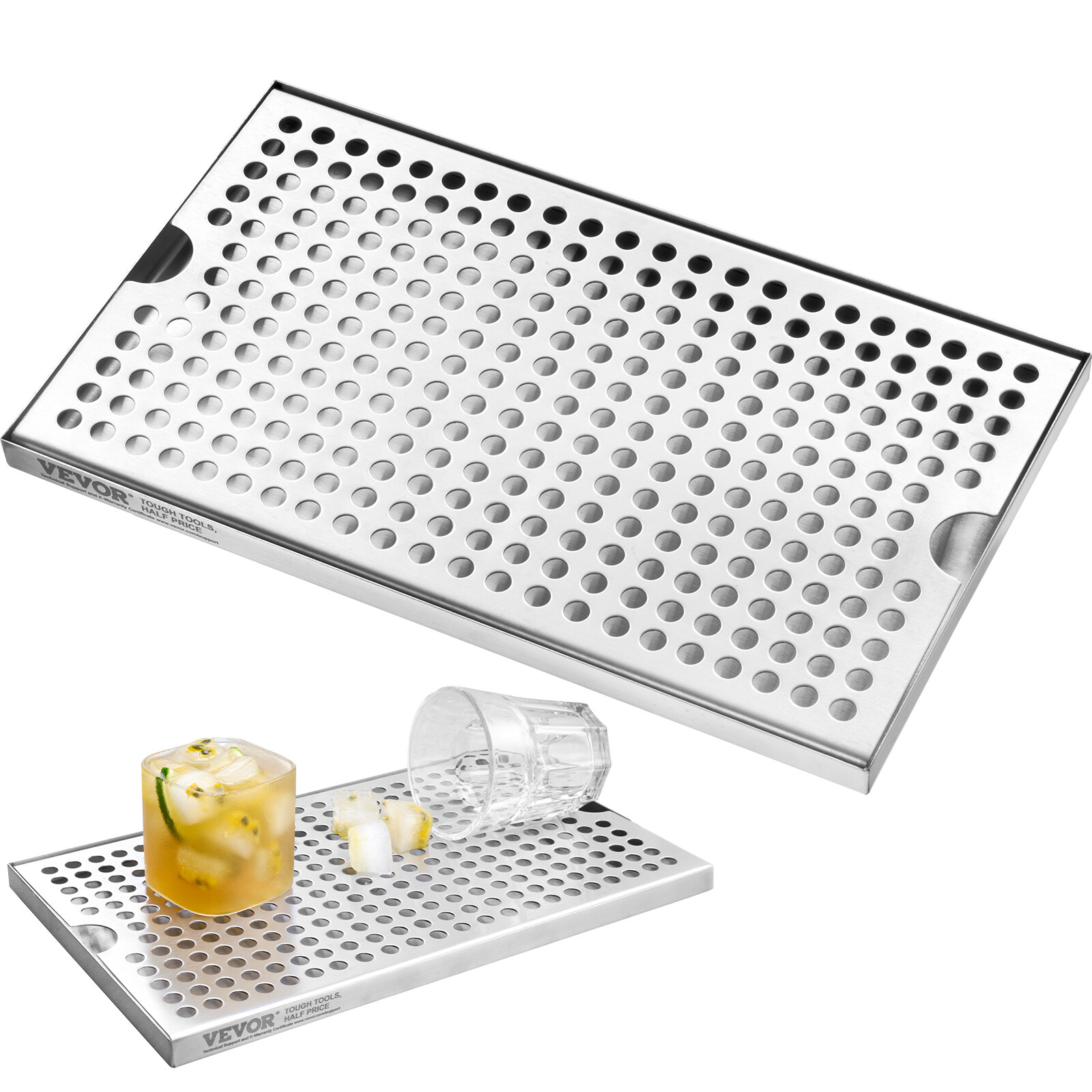 VEVOR 12"x7" Beer Drip Tray Kegerator Beer Tower Drip Pan with Non-Slip Pads SUS gallery