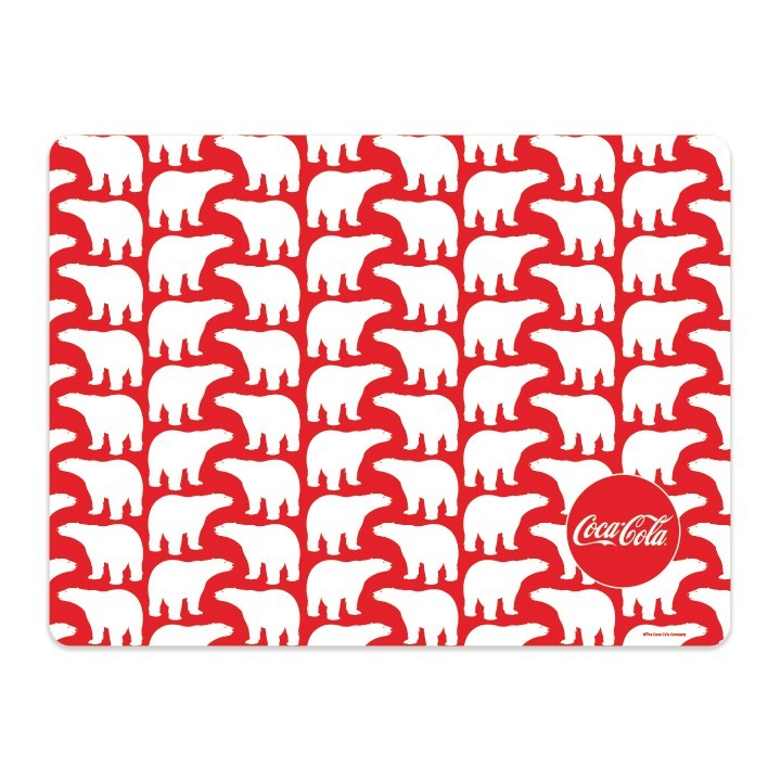 NEW! Coca-Cola Tempered Glass Cutting Board Coke Polar Bear Vintage Pop & Sketch gallery