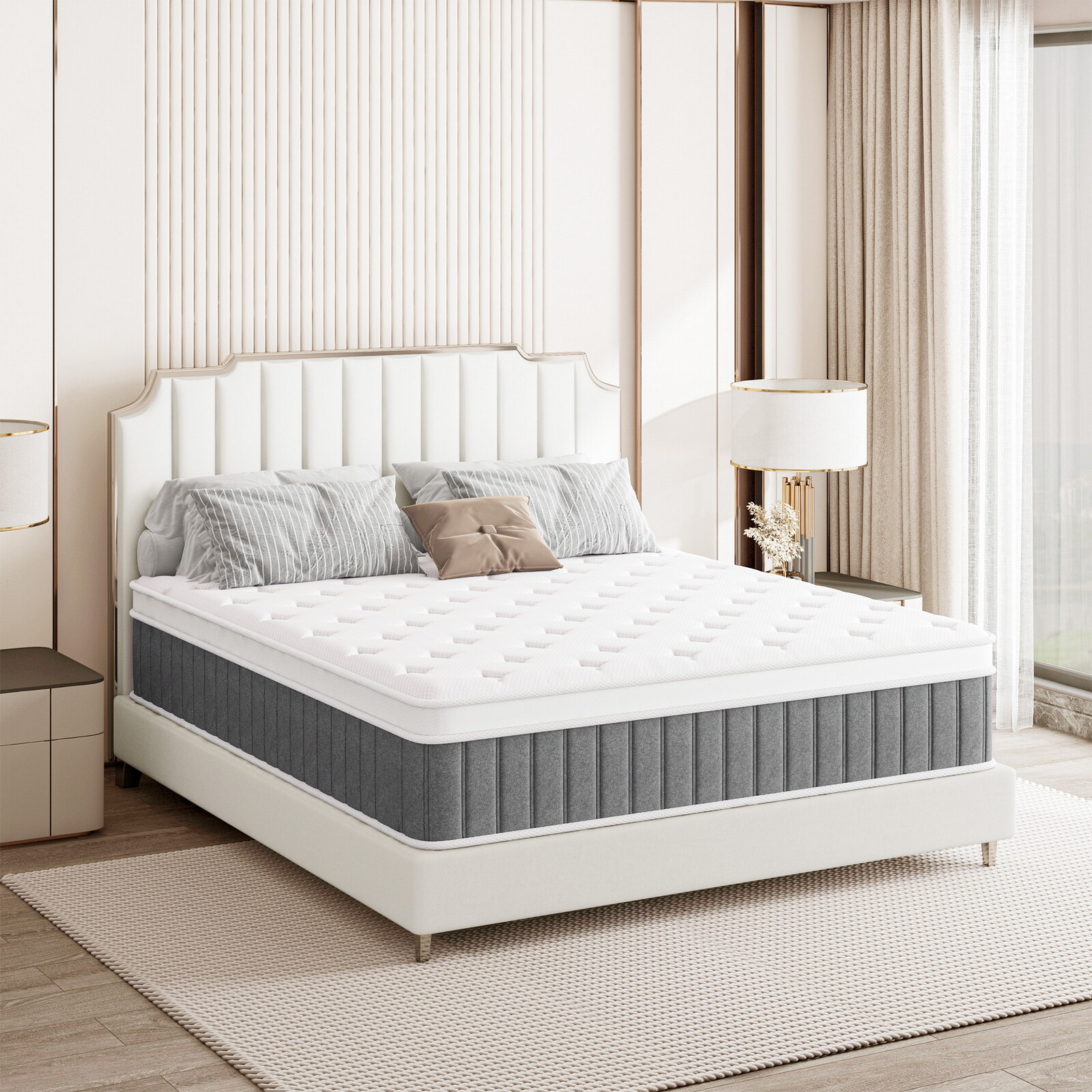 10" 12" 14" Hybrid Spring Gel Memory Queen Mattress Twin Full King Size In A Box gallery