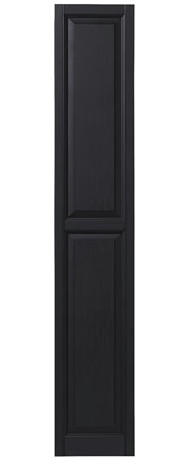 PLY GEM 15 in. x 75 in. Raised Panel Polypropylene Shutters Pair in Black 2 Pack gallery