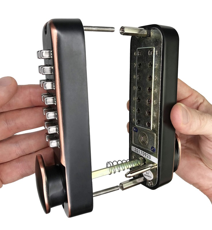 Mechanical Keyless Combination Latch Door Lock with Double Keypads Oil Rubbed gallery