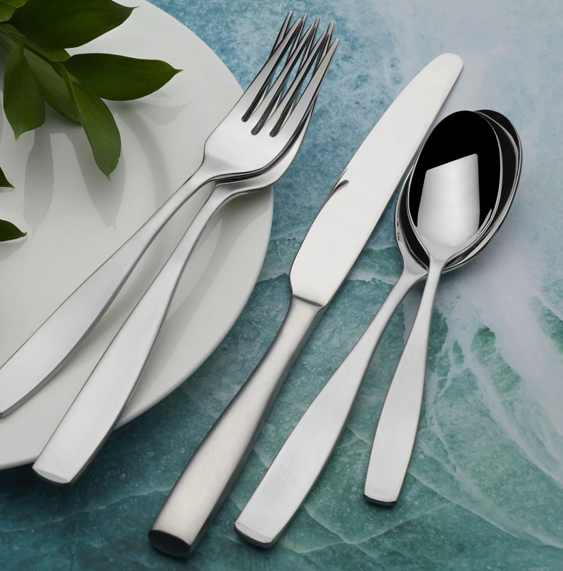 MIKASA SILVER SATIN LOFT 5-PC FLATWARE SET 18/10 MATTE STAINLESS STEEL NEW gallery