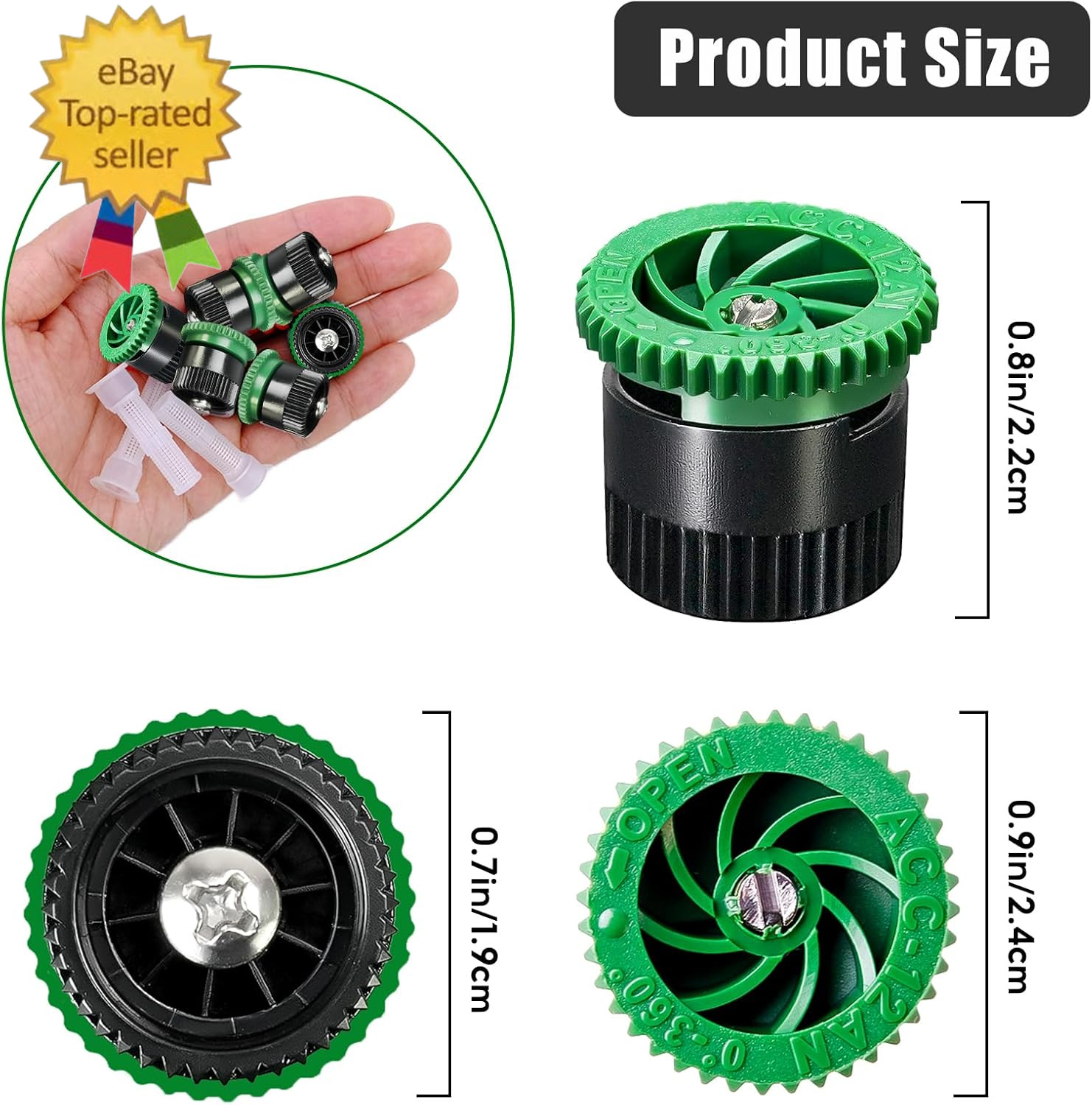 10 Pieces Variable Arc Nozzle, Pop-Up Sprinkler Heads Replacement Compatible wit gallery