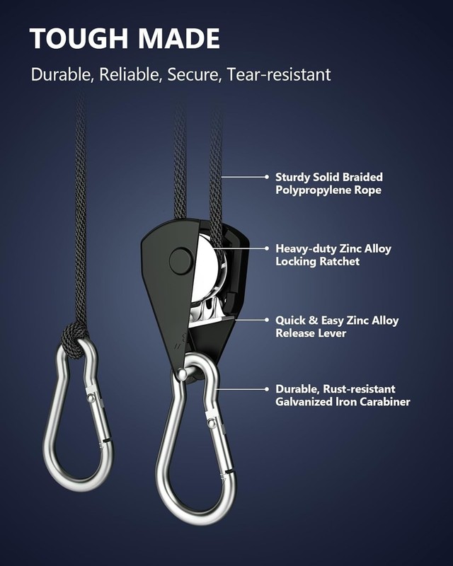 Effortless Ratchet Tie Down Straps - 8ft, 75lbs, 2 Pack for Hanging & Securing gallery