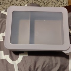 Figmint Lavender Bento Box, 2 Compartments, Snap Lid, BPA Free, Microwave Safe