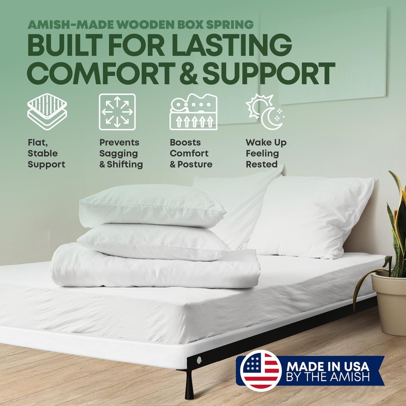 Box Spring Queen 2.5 Solid Wood Amish Made USA Flat Packed Greaton gallery