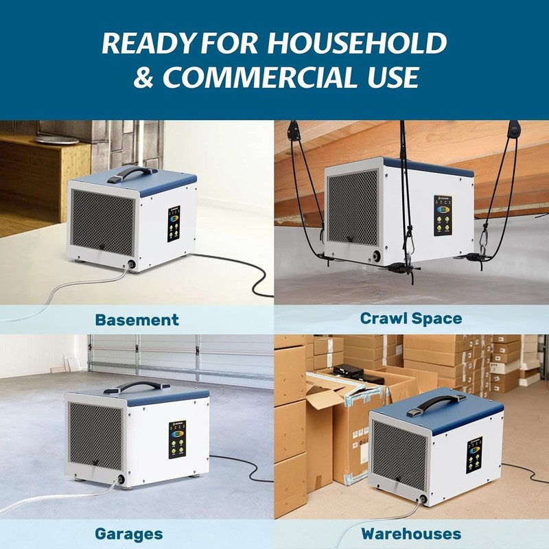 ARGENDON Shield 35P 70PPD Crawlspace Dehumidifier Basement w/Pump, 5-Y Warranty gallery