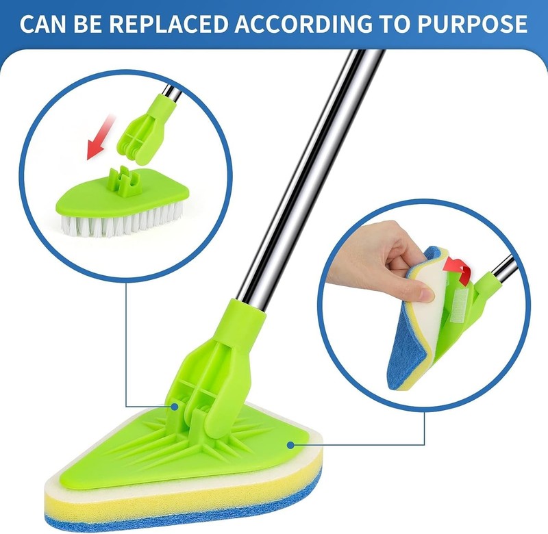 37" Extendable 2-in-1 Scrub Brush with Detachable Heads for Effortless Cleaning gallery