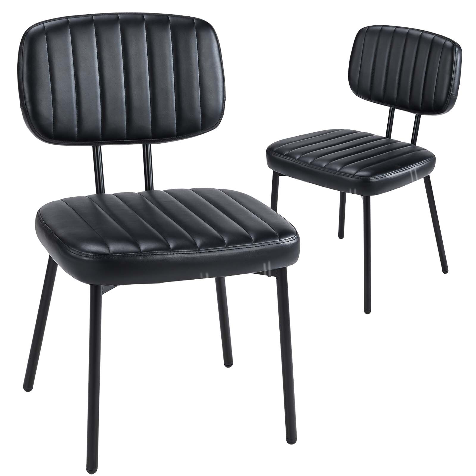 2 Pcs Set Compact Cute Modern Kitchen Dining Chair with Upholster Seat Soft Back gallery
