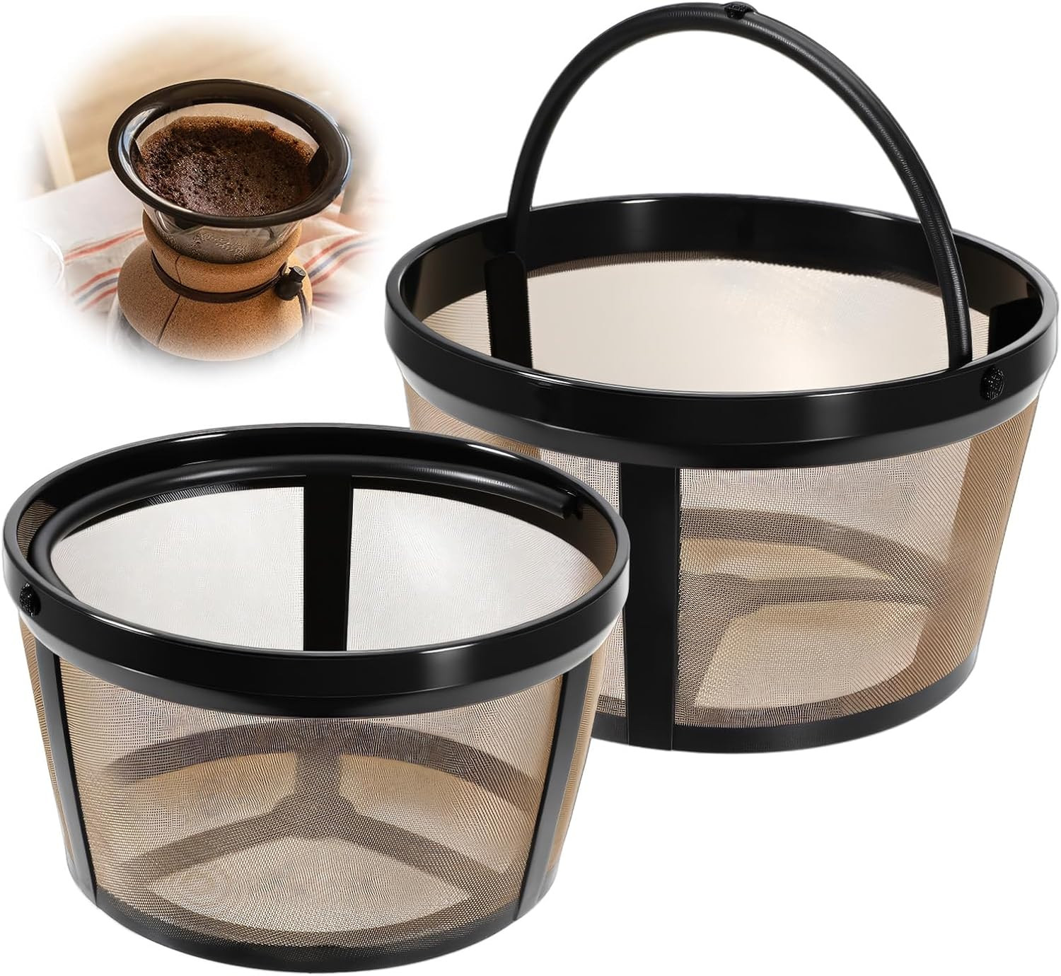 2PCS Reusable Coffee Filter Baskets – 4-5 Cup, Fits Mr. Coffee Makers gallery